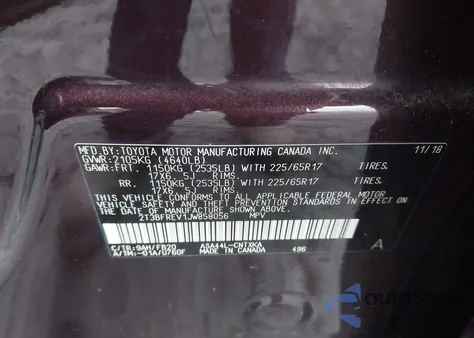 2018 Toyota Rav4 Le from USA, damaged, VIN 2T3BFREV1JW858056